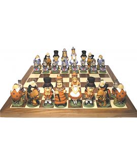 wonderland handgeschilderde schaakstukken europese kunst - Raindroptime
